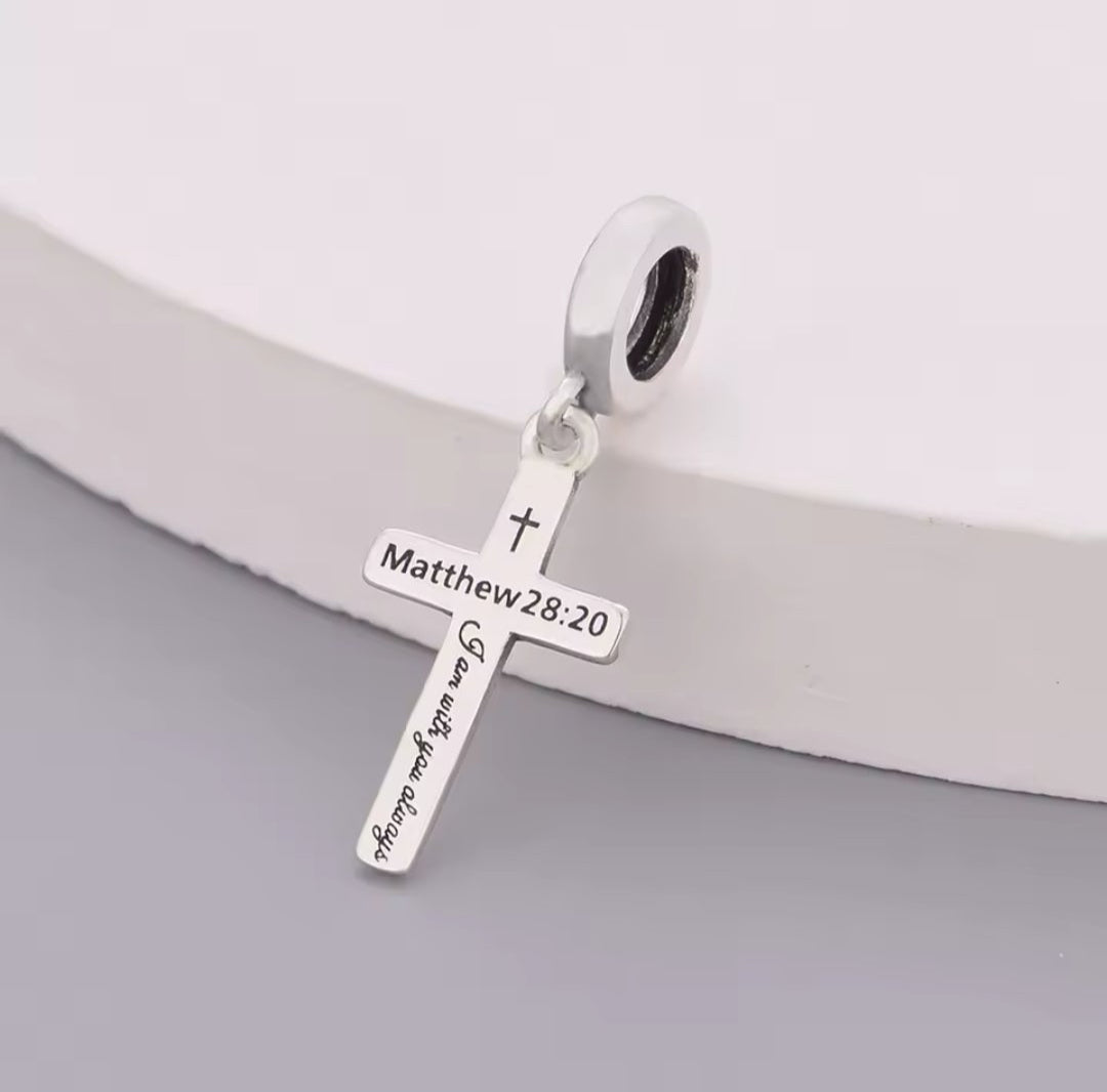 I am with you always Cross charm