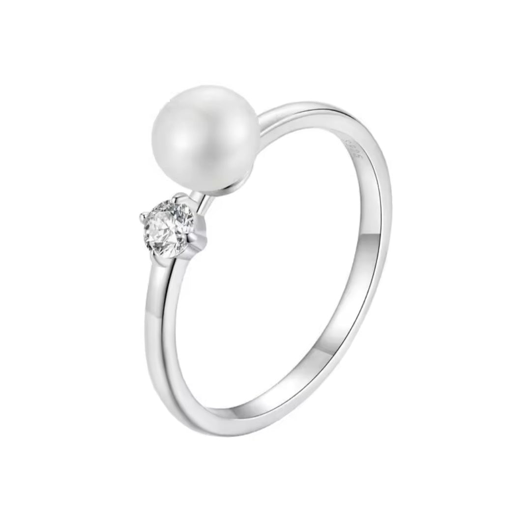 Moissanite & Pearl Ring
