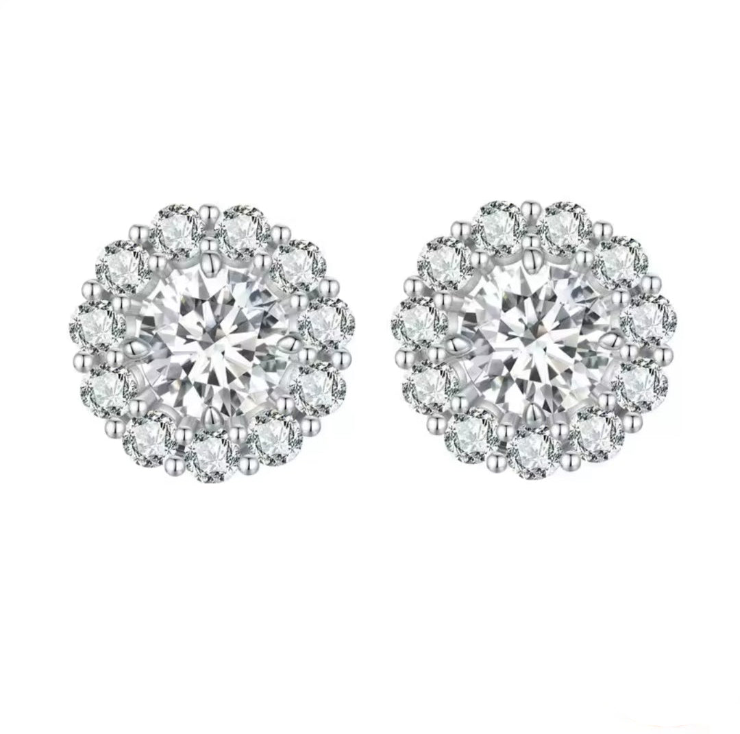 0.50ct Detachable Halo Moissanite Earrings
