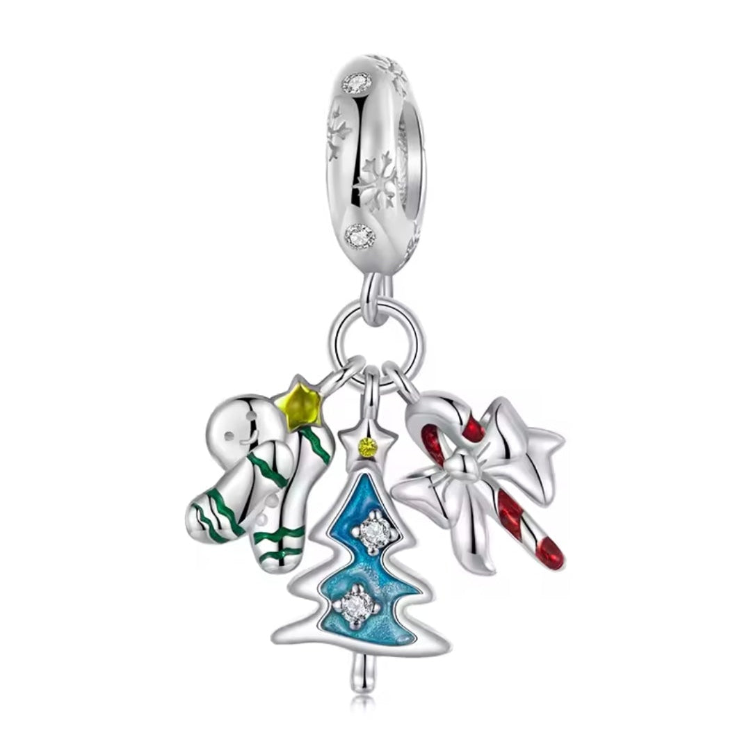 Gingerbread, Candy Cane and Tree Dangle Charm