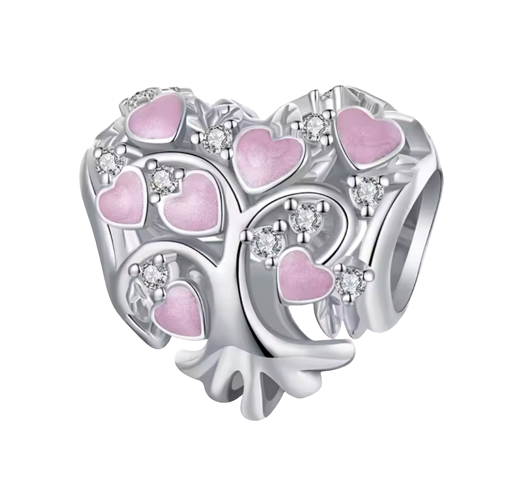 Family Heart Tree Bead Charm