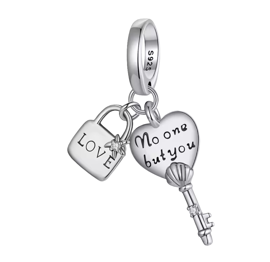 Heart Key And Lock Charm