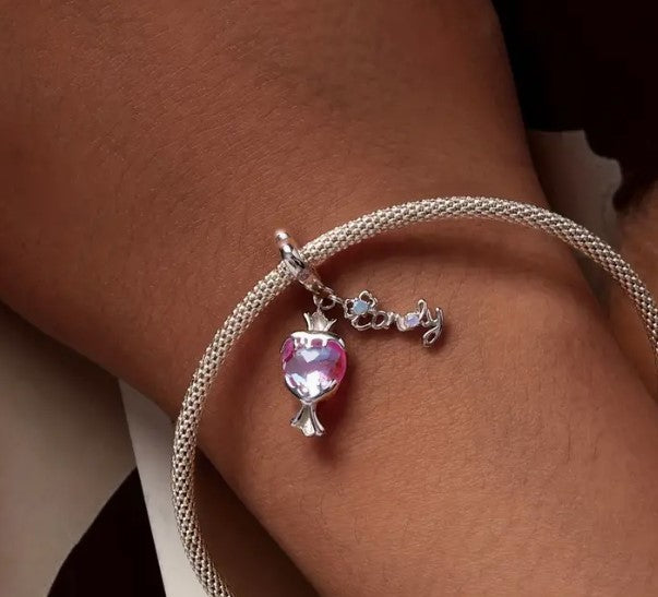 Shimmering Pink CZ Candy Dangle Charm
