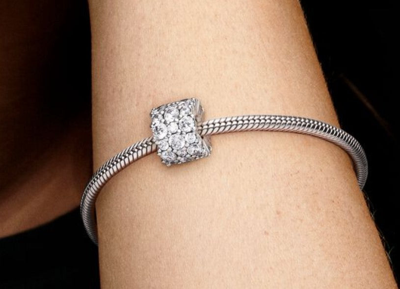 Clear CZ Sparkle Bead Charm