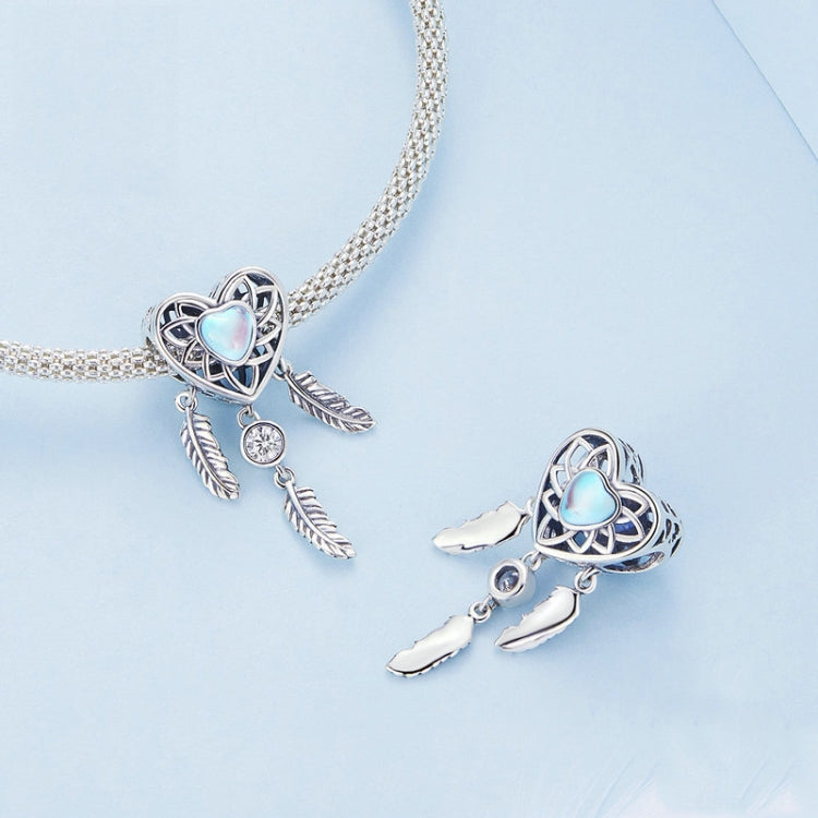 Dreamcatcher Moonstone Heart Bead Charm