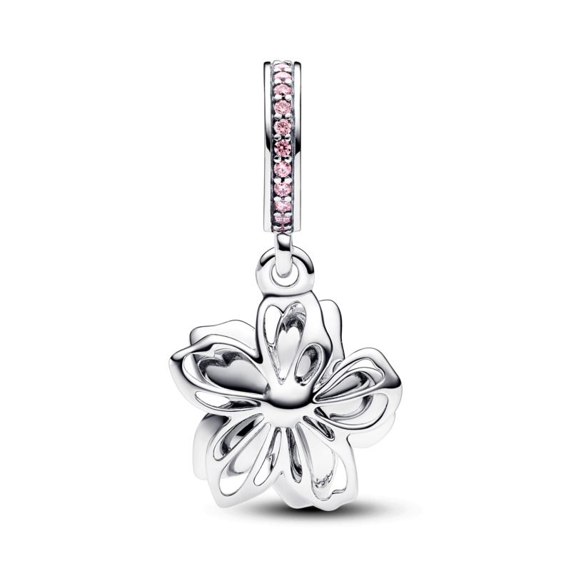 CZ Cherry Blossom Dangle Charm