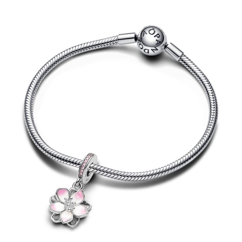 CZ Cherry Blossom Dangle Charm