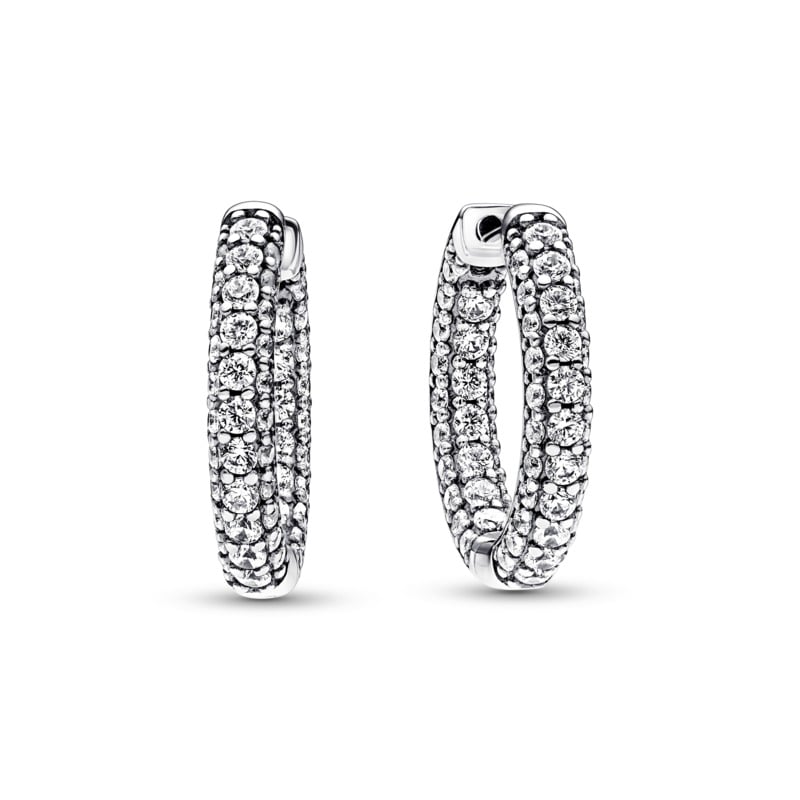 Small Timeless Pave Hoop Earrings