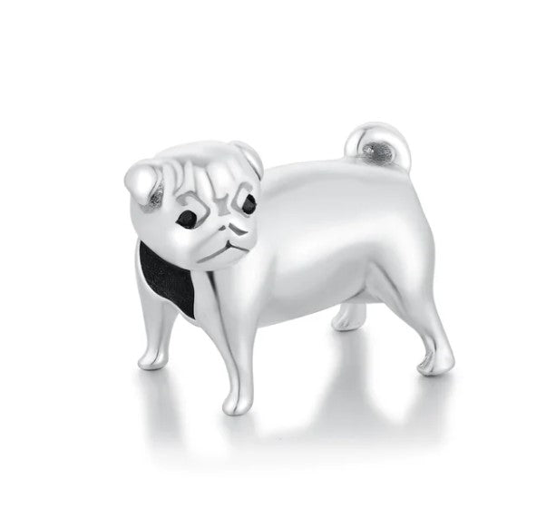 Sterlng Slver PUG DOG Pendant /charm, Handmade Slver Pug,slver Dog