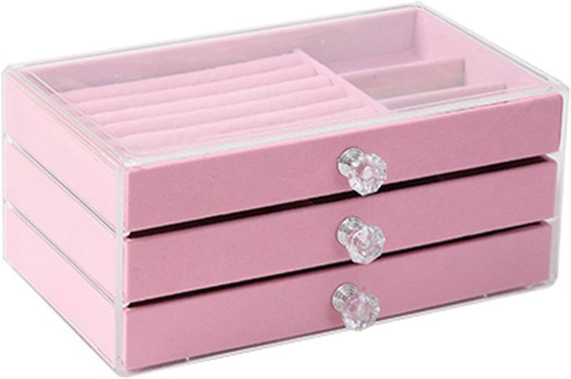 Jewellery storage box with 3 compartments