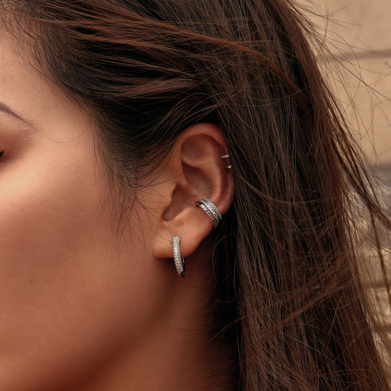 Round CZ Hoop Earrings