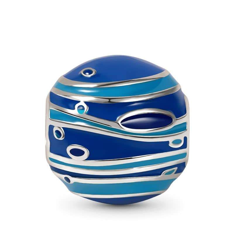 Enamel Blue Planet Bead Charm