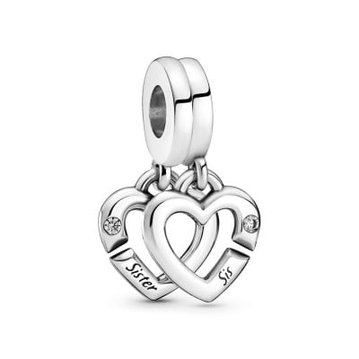 Sister And Sis Heart Set Charm