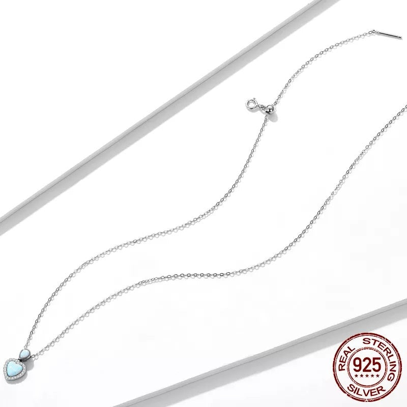 Opal Heart Pendant Necklaces