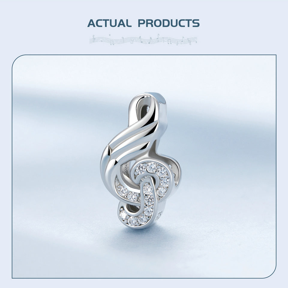 CZ Music Note Bead Charm