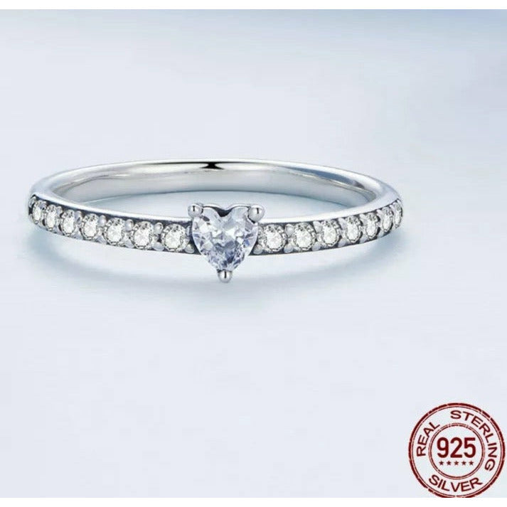 Clear CZ Heart Ring