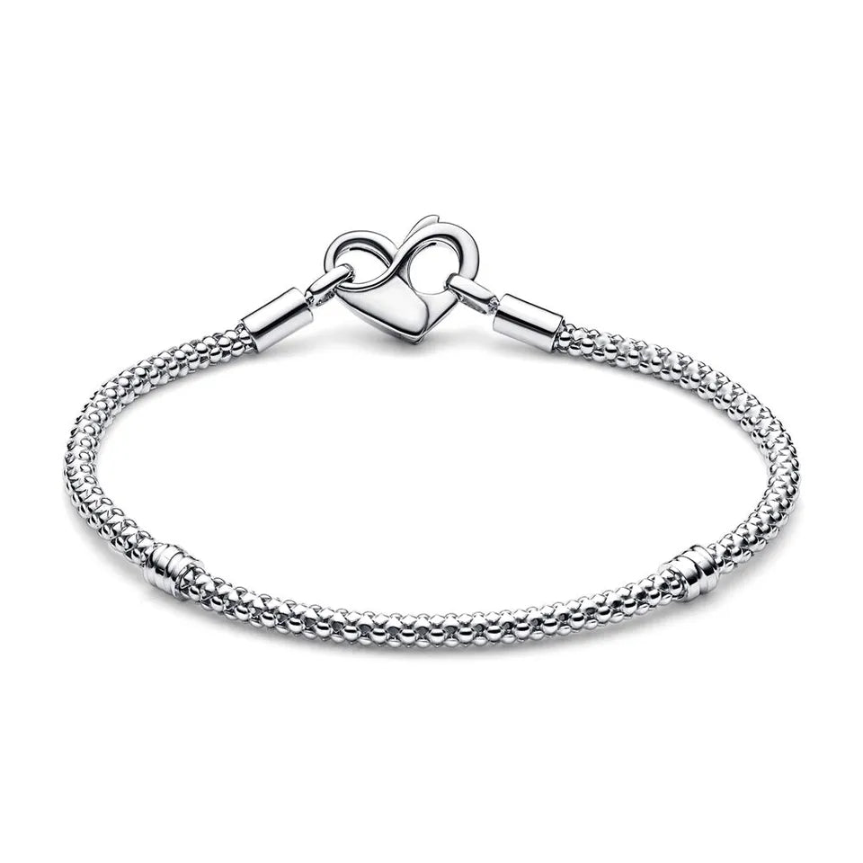 Heart Clasp Studded Chain Bracelet