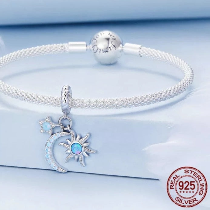 Opal Moon And Sun Dangle Charm