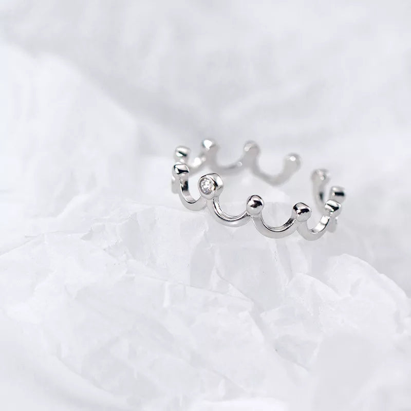 CZ Crown Adjustable Ring