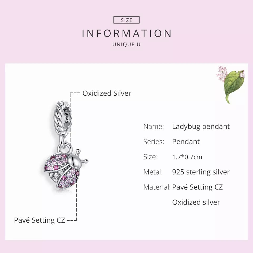 Tiny CZ Ladybug ME Dangle Charm