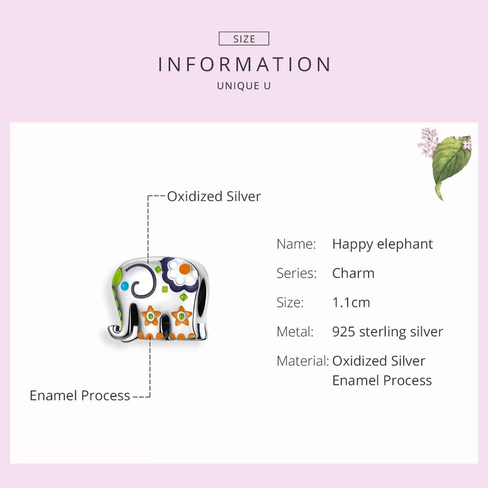 Colourful Thailand Elephant Bead Charm