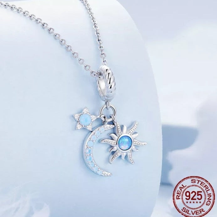Opal Moon And Sun Dangle Charm