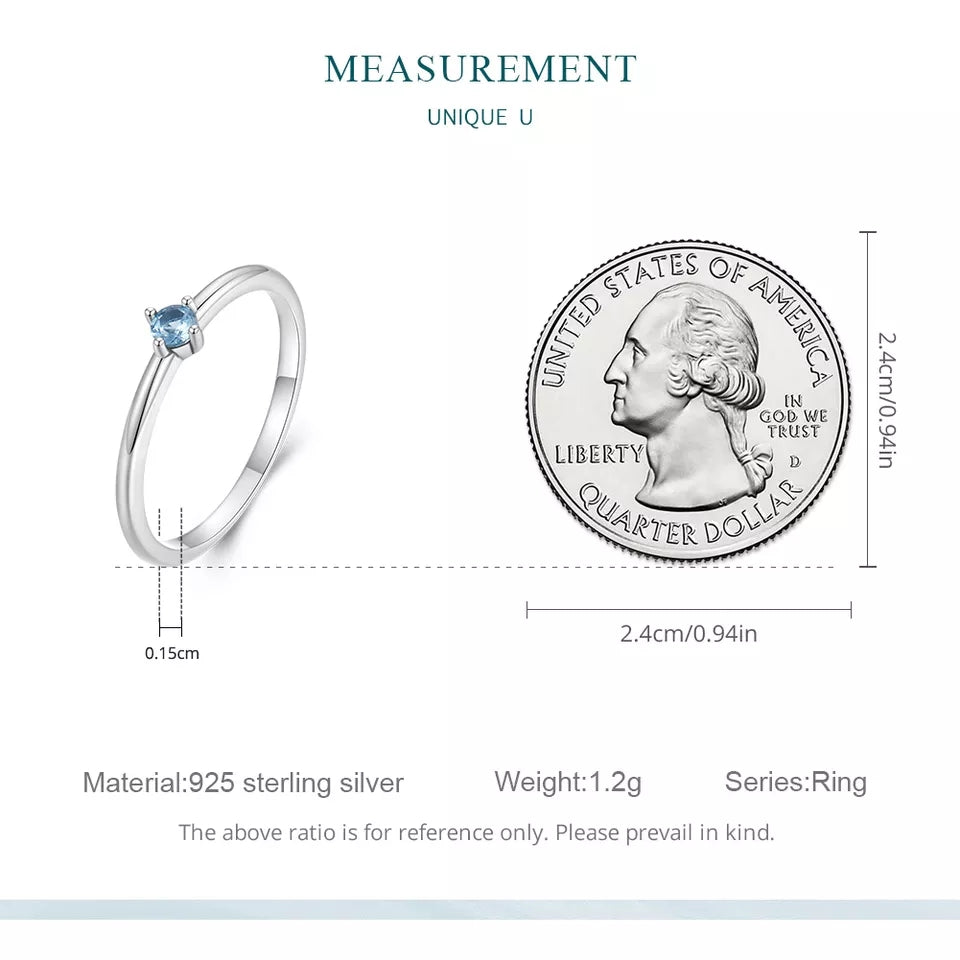 Blue CZ Stackable Ring
