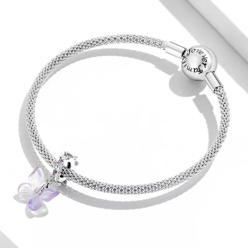 Purple Butterfly Dangle Charm