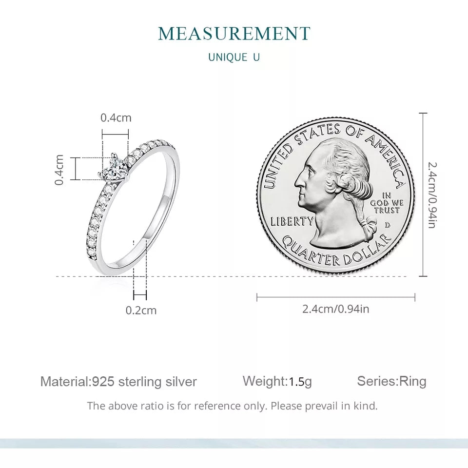 Clear CZ Heart Ring