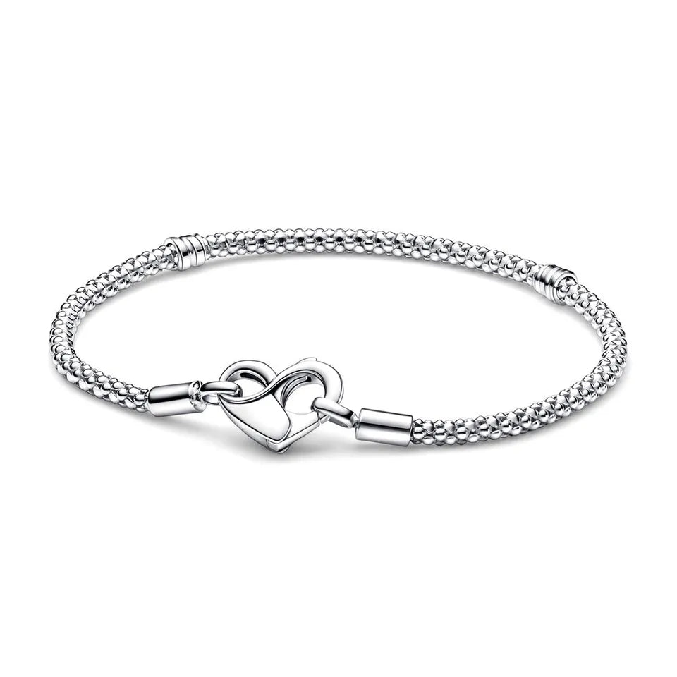 Heart Clasp Studded Chain Bracelet