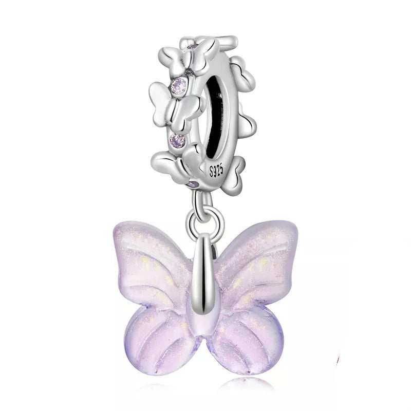 Purple Butterfly Dangle Charm