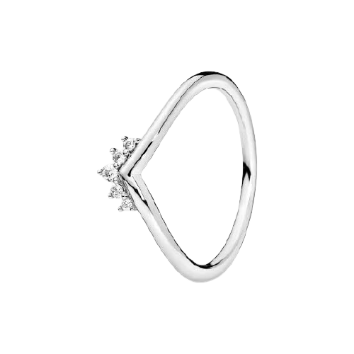 CZ Tiara Wishbone Ring