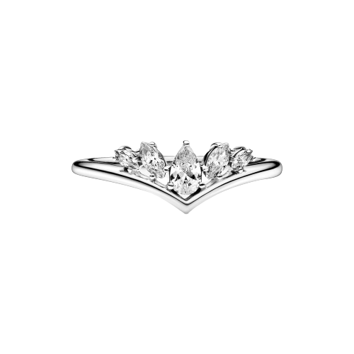 CZ Zilveren Wishbone Ring