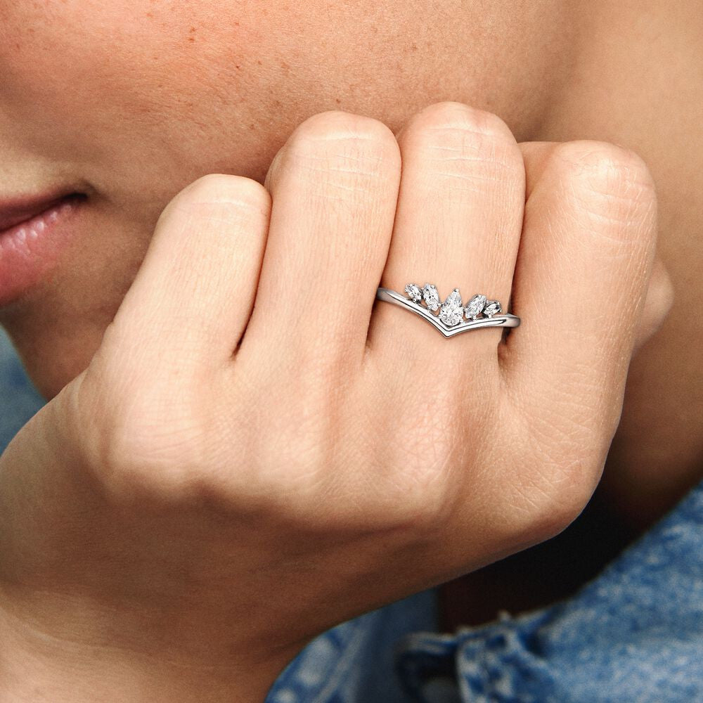 CZ Zilveren Wishbone Ring
