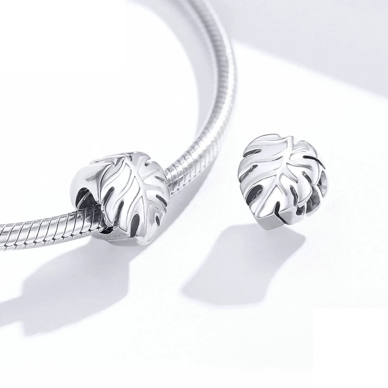 Tropical Leaf Bead Charm