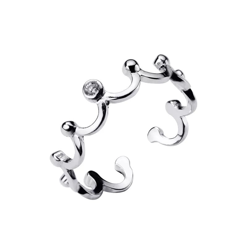 CZ Crown Adjustable Ring