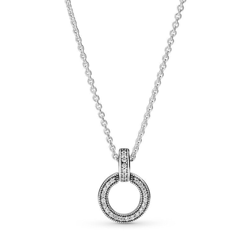 Round CZ Circle Necklace