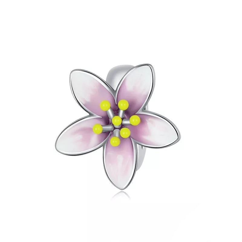 Cherry Blossom Pink Enamel Spacer/Stopper