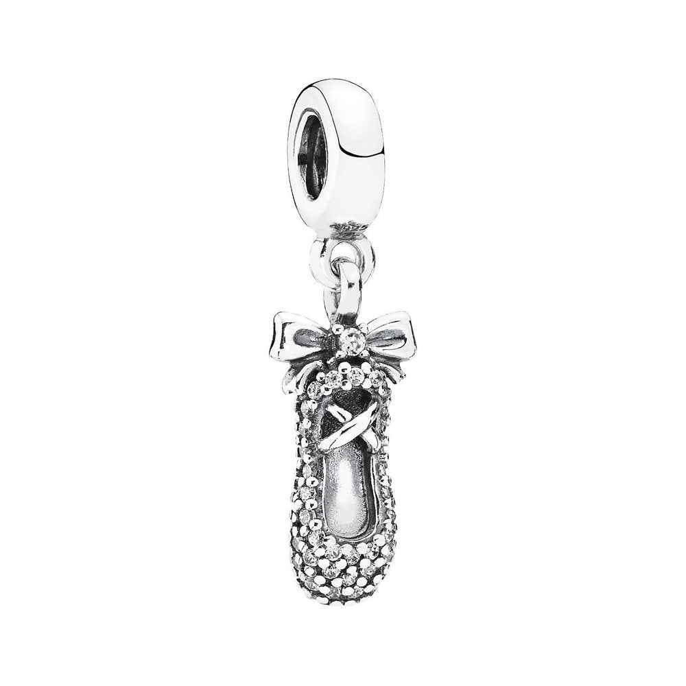 CZ Ballet Shoe Dangle Charm