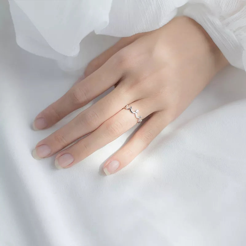 CZ Crown Adjustable Ring