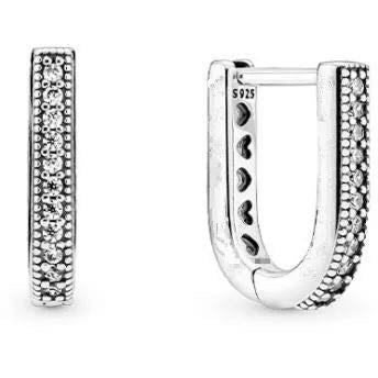 CZ U - Shape Earrings