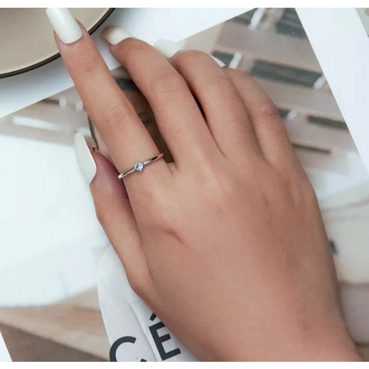 Blue CZ Stackable Ring