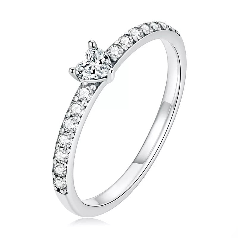 Clear CZ Heart Ring