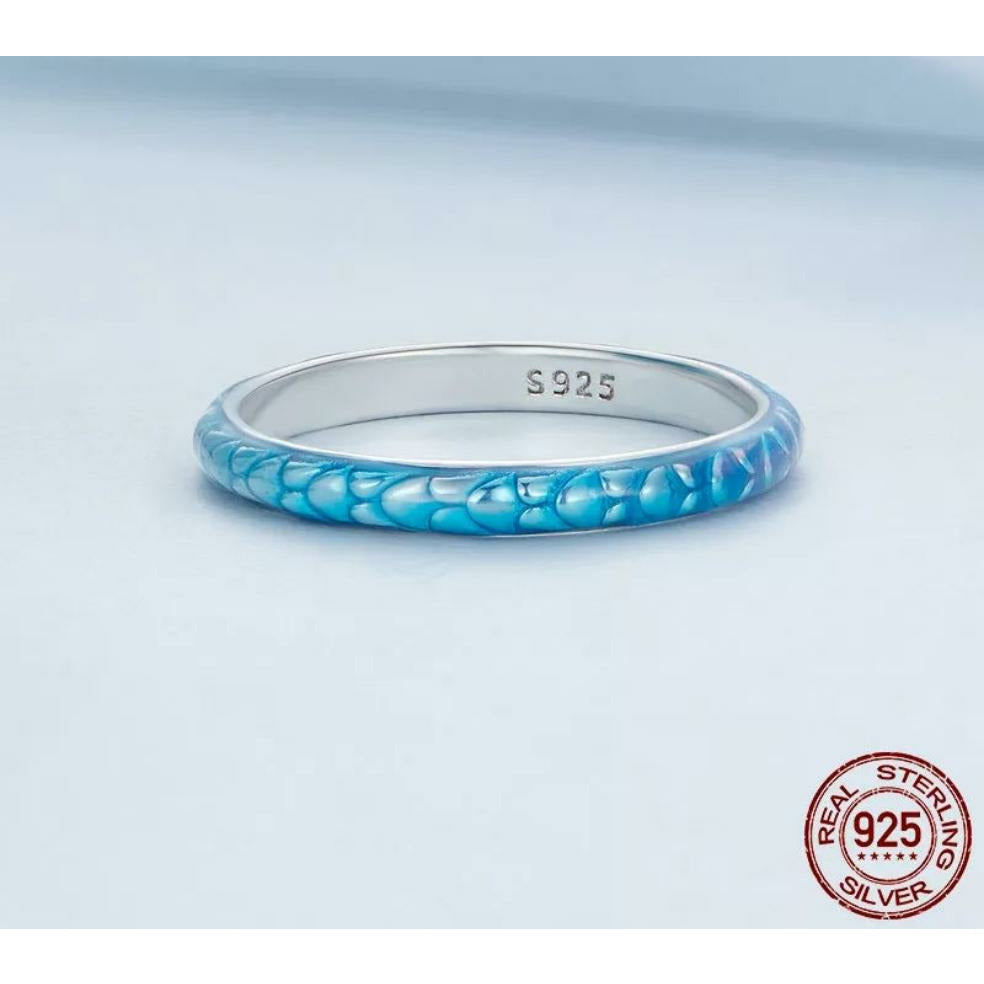 Fading Blue And Purple Enamel Ring