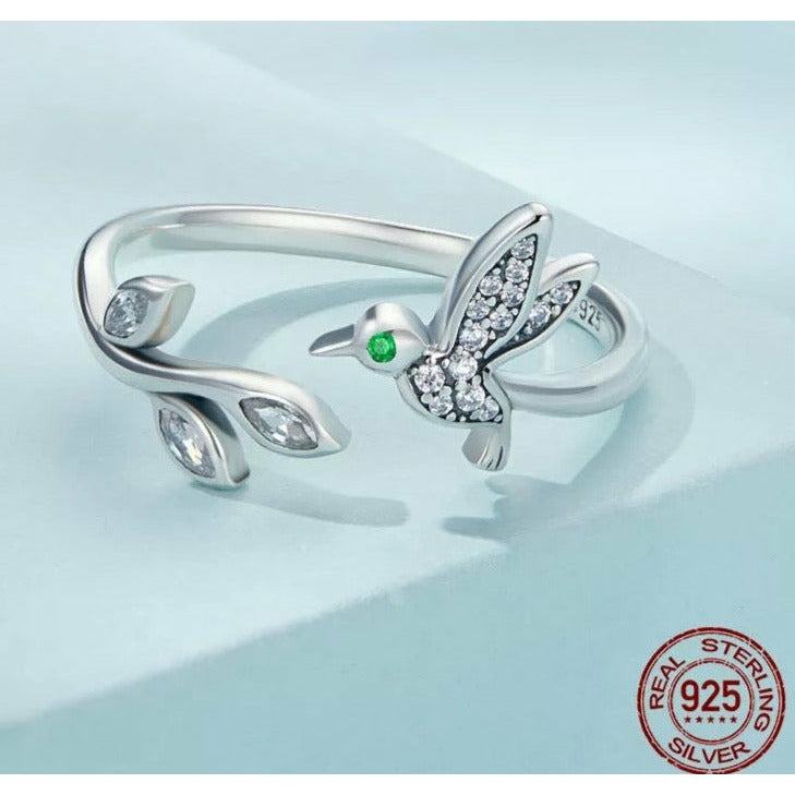 Adjustable Hummingbird CZ Ring