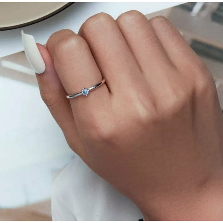 Blue CZ Stackable Ring