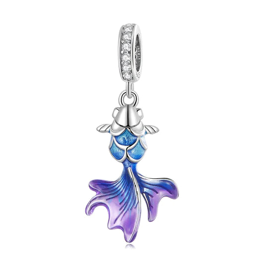 Blue And Purple Fish Dangle Charm