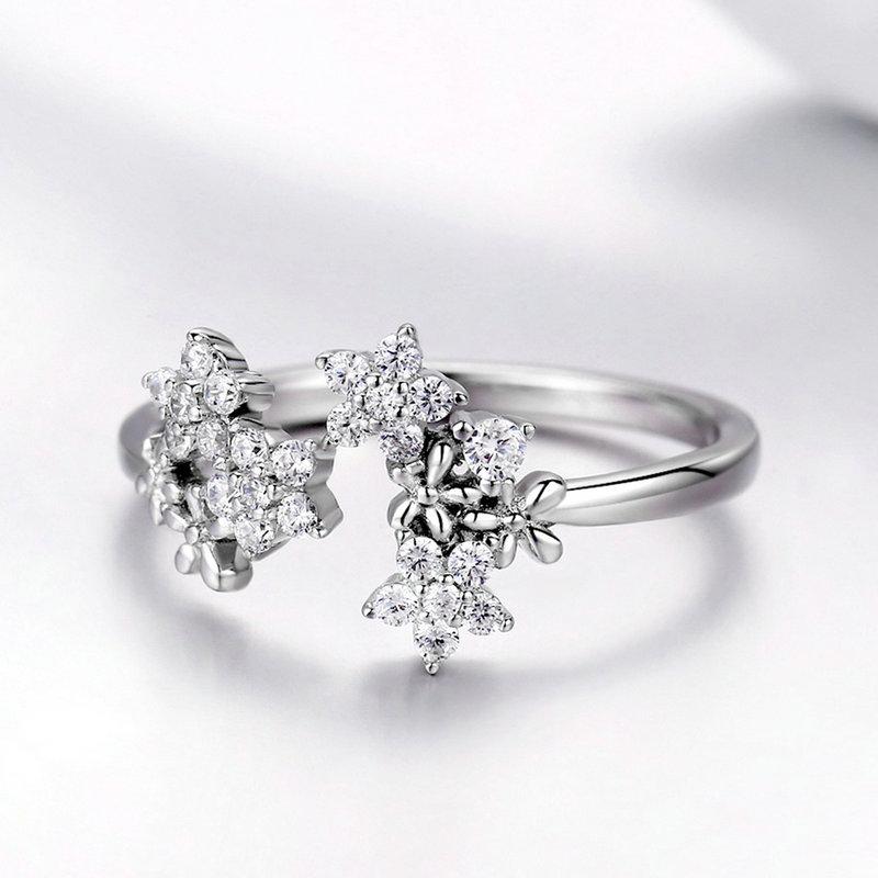 CZ Daisy Adjustable Ring