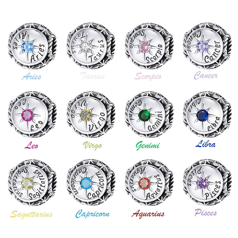 Birthstone Zodiac Bead Charm