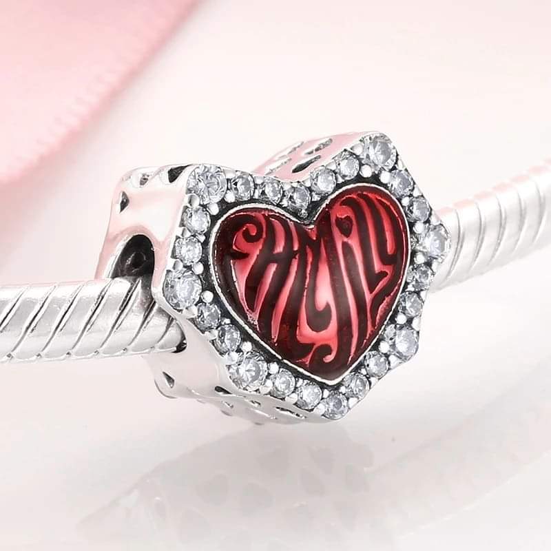 Stylish Red Heart CZ Charm